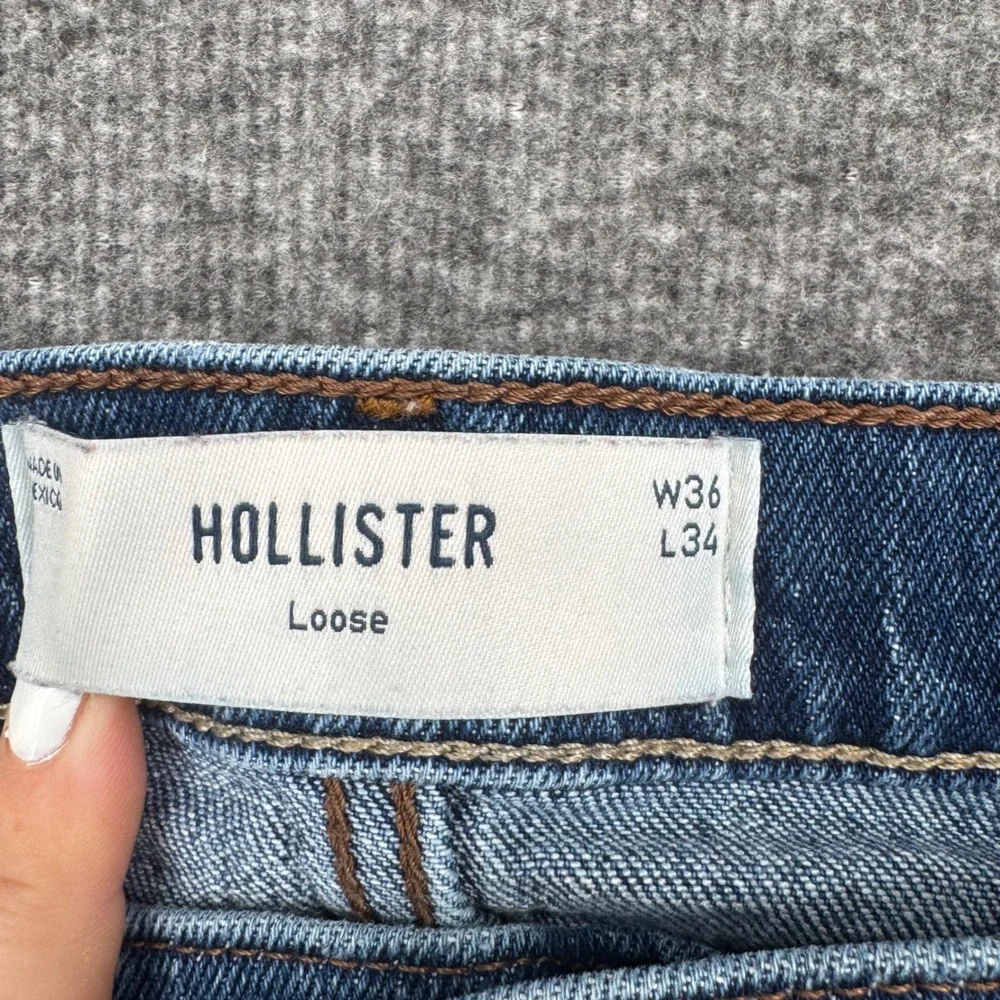 Hollister Loose Fit Jeans Mens 36‎ Blue Medium Wash Straight Leg Denim Pants